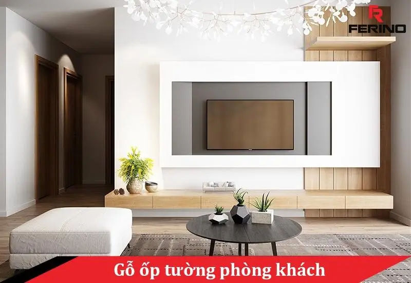 gỗ ốp tường phòng khách