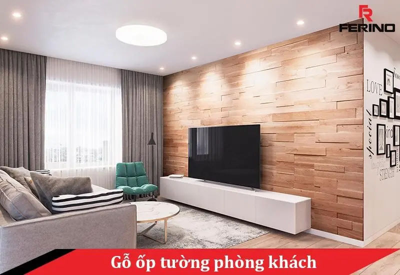 gỗ ốp tường phòng khách