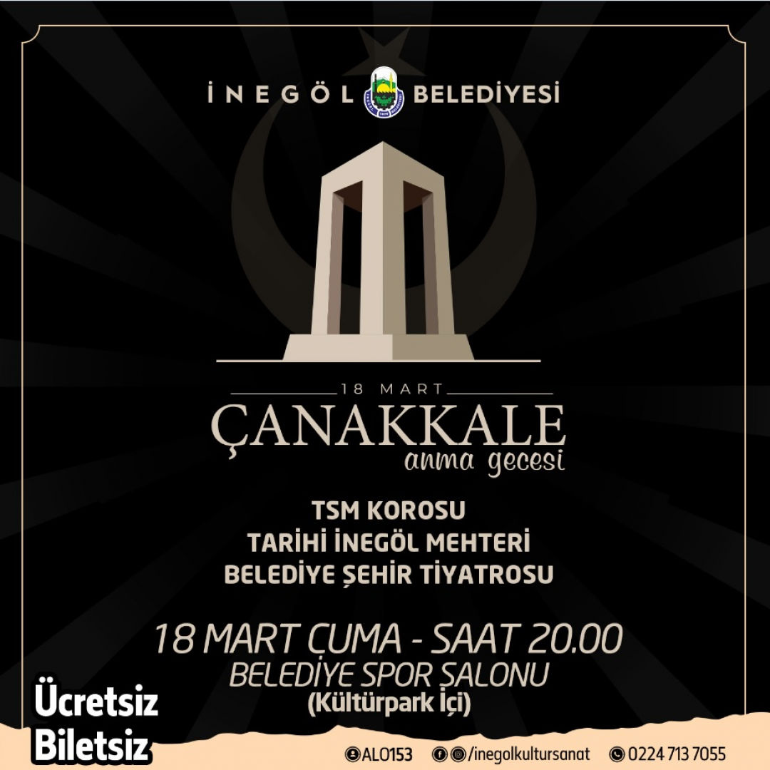 18 Mart Çanakkale Anma Gecesi (ÜCRETSİZ BİLETSİZ)