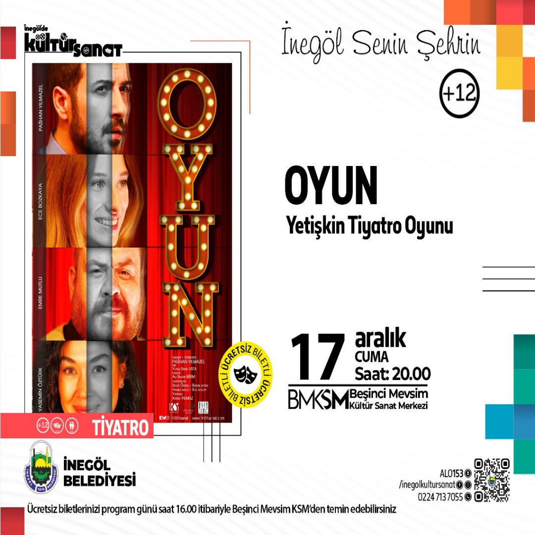 OYUN YETİŞKİN TİYATRO OYUNU (ÜCRETSİZ BİLETLİ)