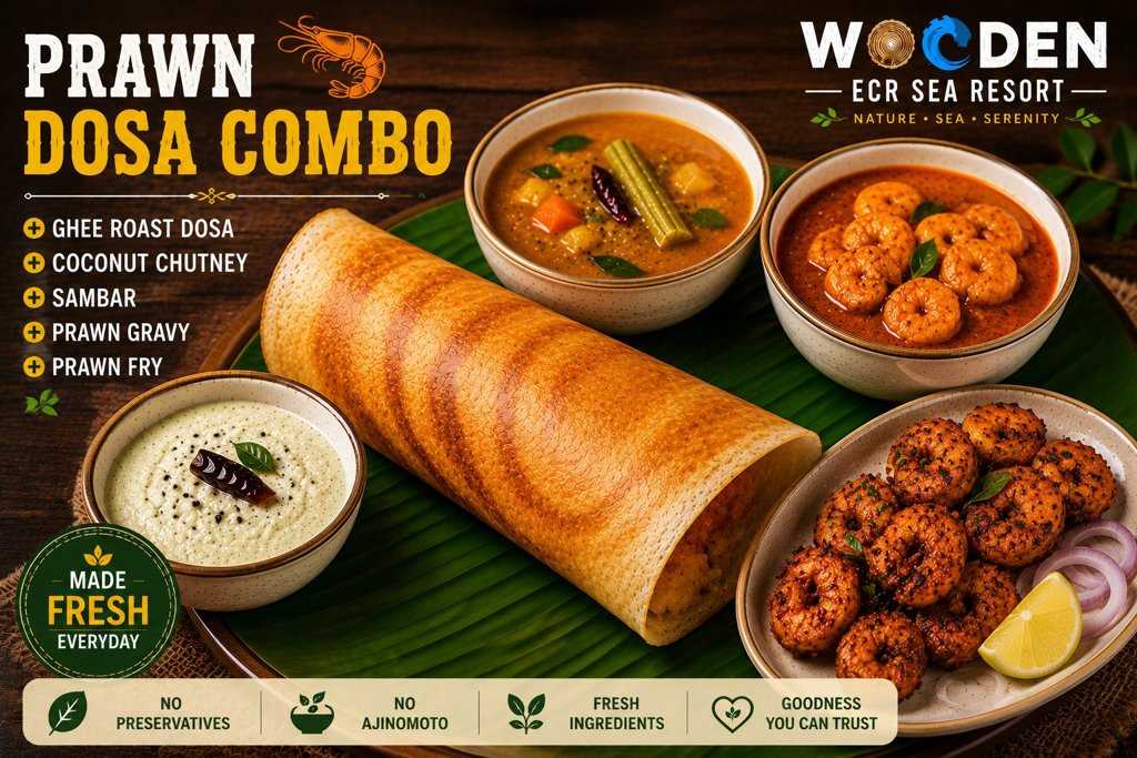 🦐 Prawn Dosa Combo