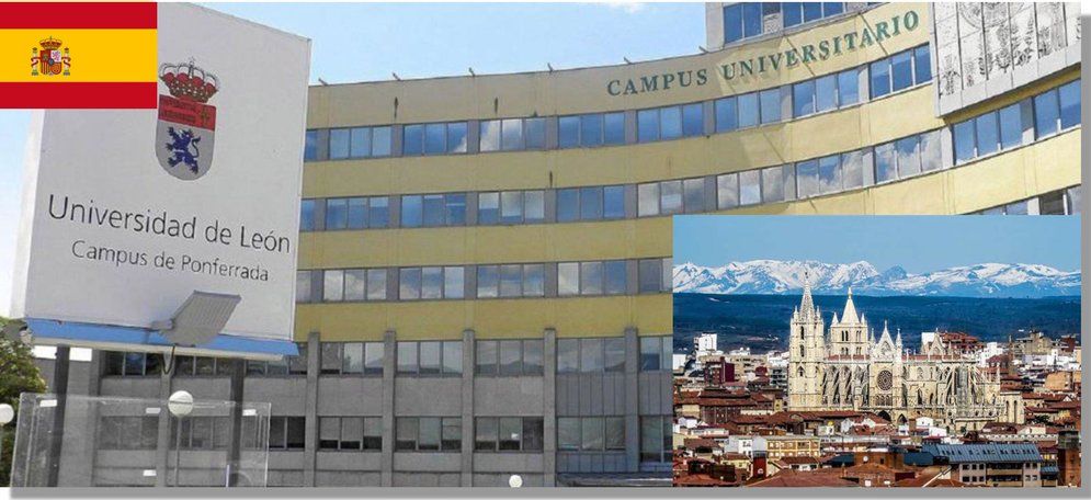Universidad de León, Campus de Ponferrada, Spain — campus building and León cathedral