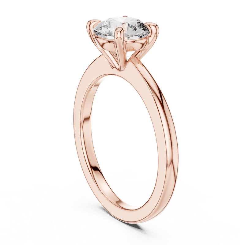 Rose Gold Classic Four-Prong Round Solitaire Ring