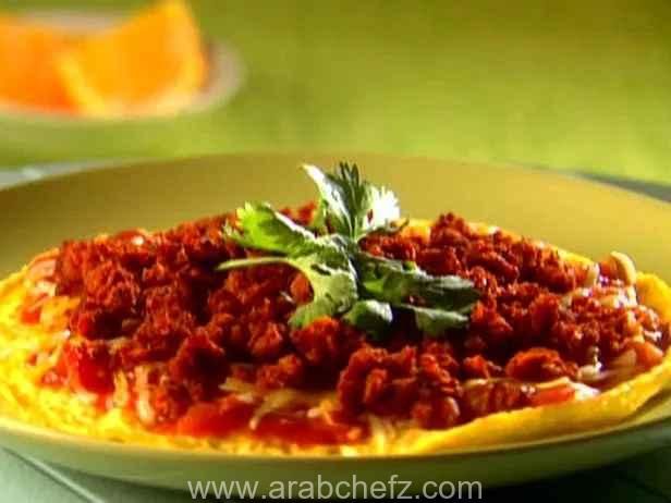 طريقة تحضير بيتزا الإفطار المكسيكية بيتزا الإفطار المكسيكية الصحية