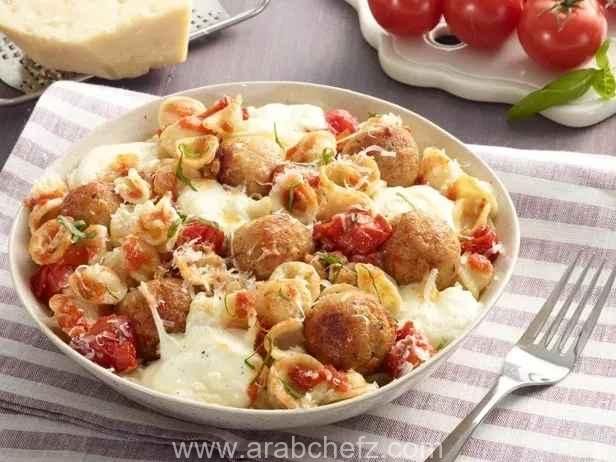 طريقة تحضير أوريكيتي مع كرات الدجاج طبق أوريكيتي مع كرات الدجاج الصغيرة