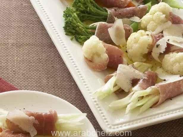 طريقة تحضير Prosciutto-wrapped Crudite طبق Prosciutto-wrapped Crudite مع خضار ملفوفة بشرائح بروسكيوتو