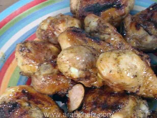 دجاج مشوي بصوص اليوسفي والقيقب الذهبي