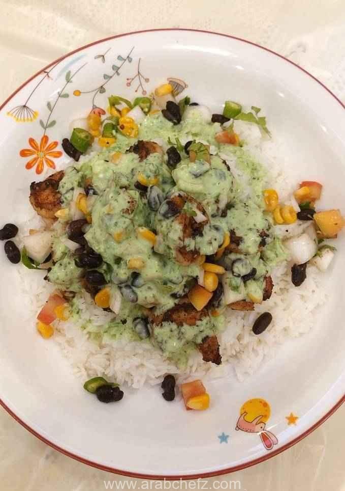 جمبري بالسلطة المكسيكية وصوص الكزبرة