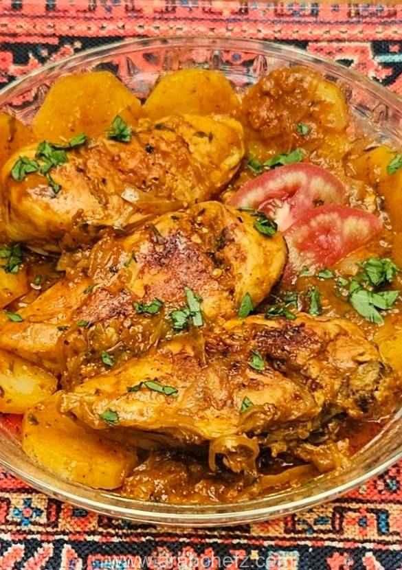 دجاج بالكريمة والبطاطس
