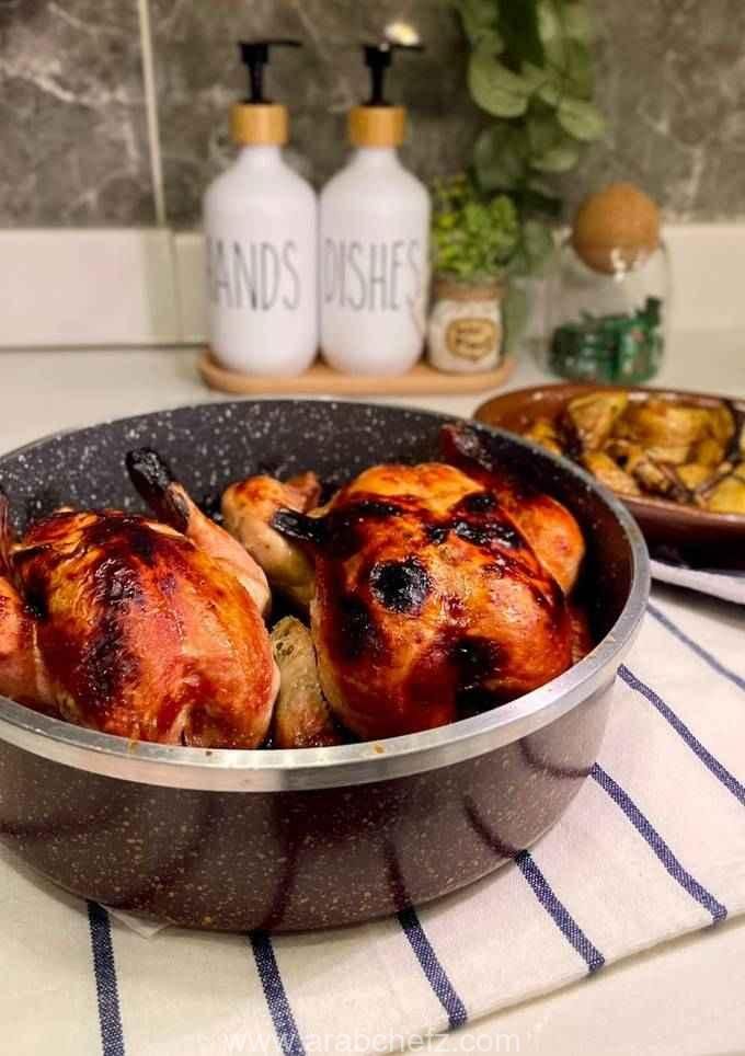 دجاج مشوي بالبرتقال والعسل
