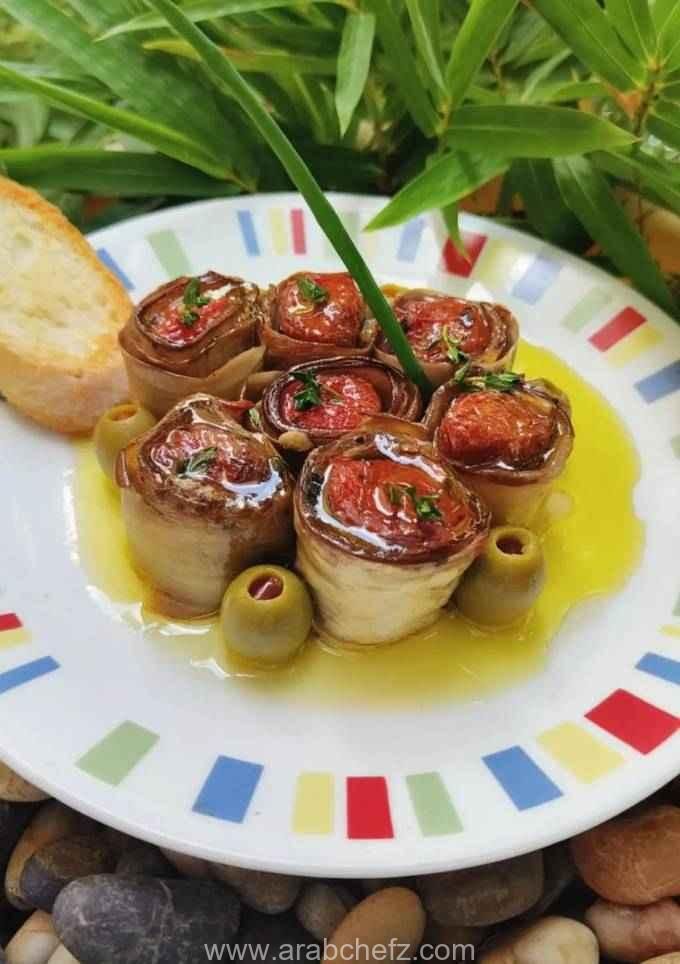 سلطة لفائف الباذنجان