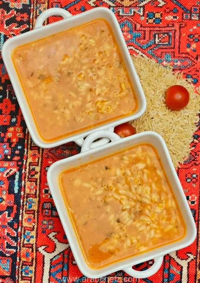 شوربة لسان العصفور والخضار