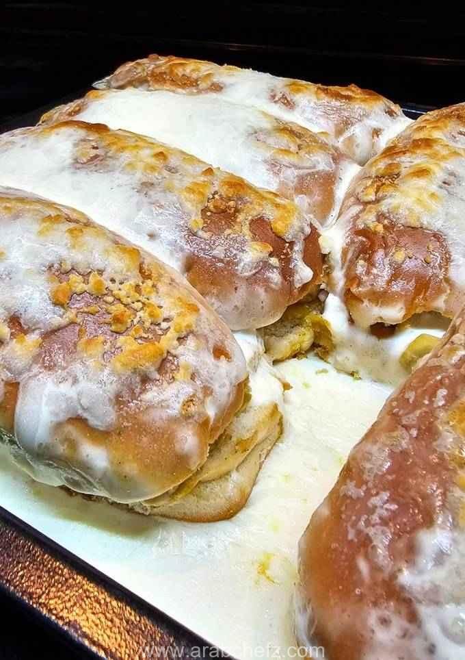 صينية ساندويتشات الدجاج بالفرن