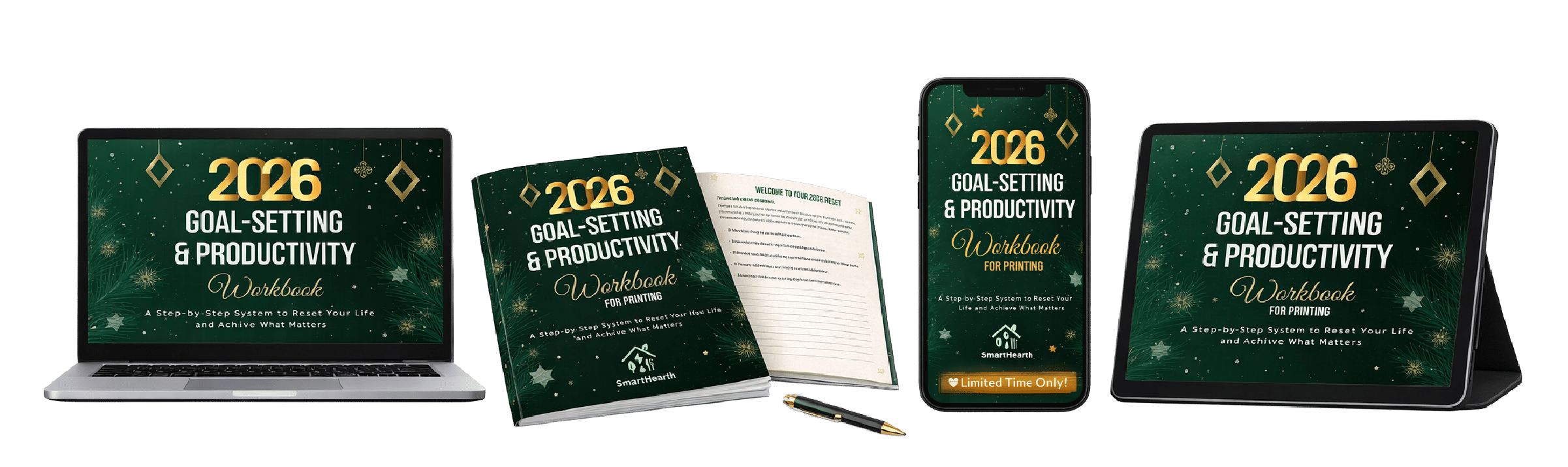 2026 Goal-Setting & Productivity Workbook Mockup