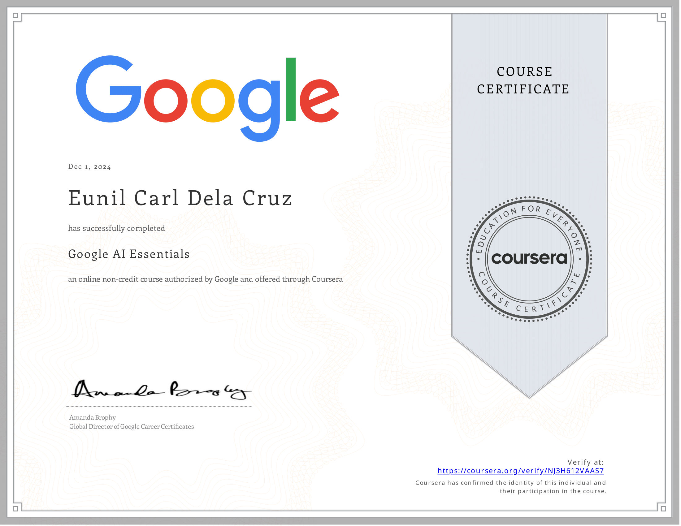 Certificates