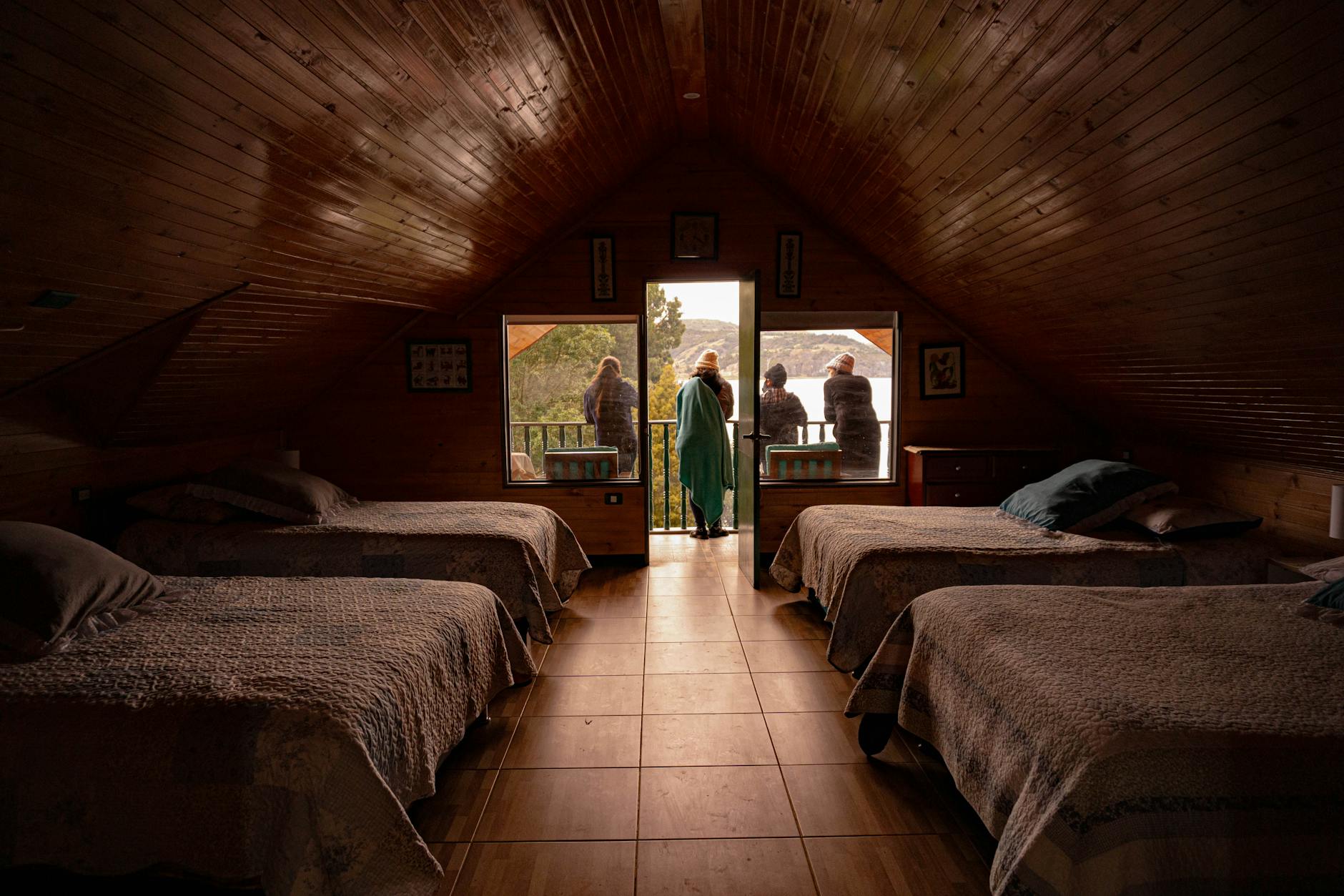 Group practicing slow yoga and mindfulness outdoors during golden hour on a forest retreat