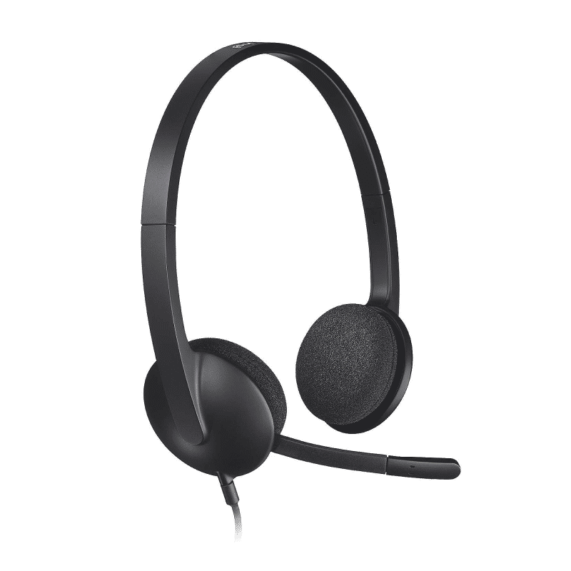 Logitech H340 USB Wired On Ear Headphones with Mic - Black image 1