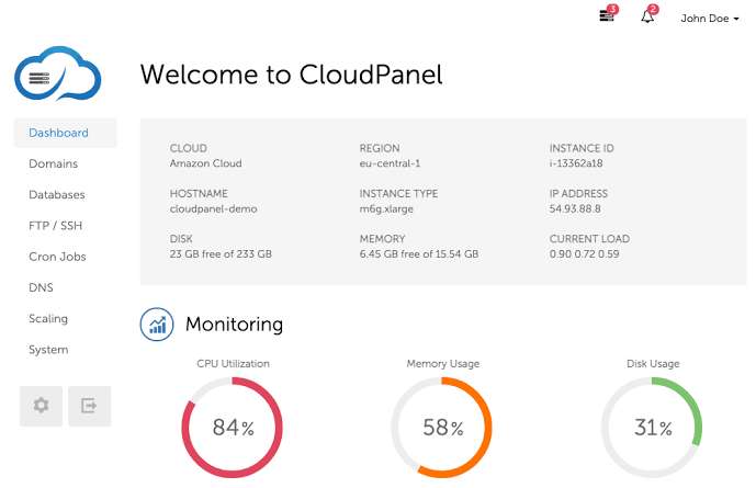 CloudPanel web Control Panel