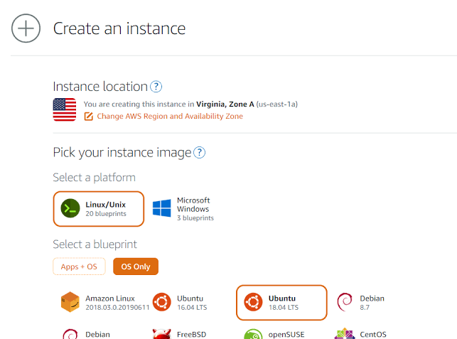 Create Instance in Aws