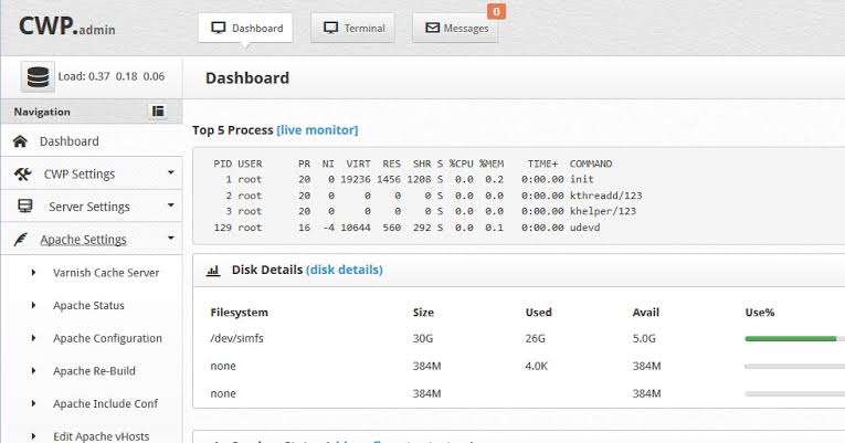 CentOs Web Control Panel