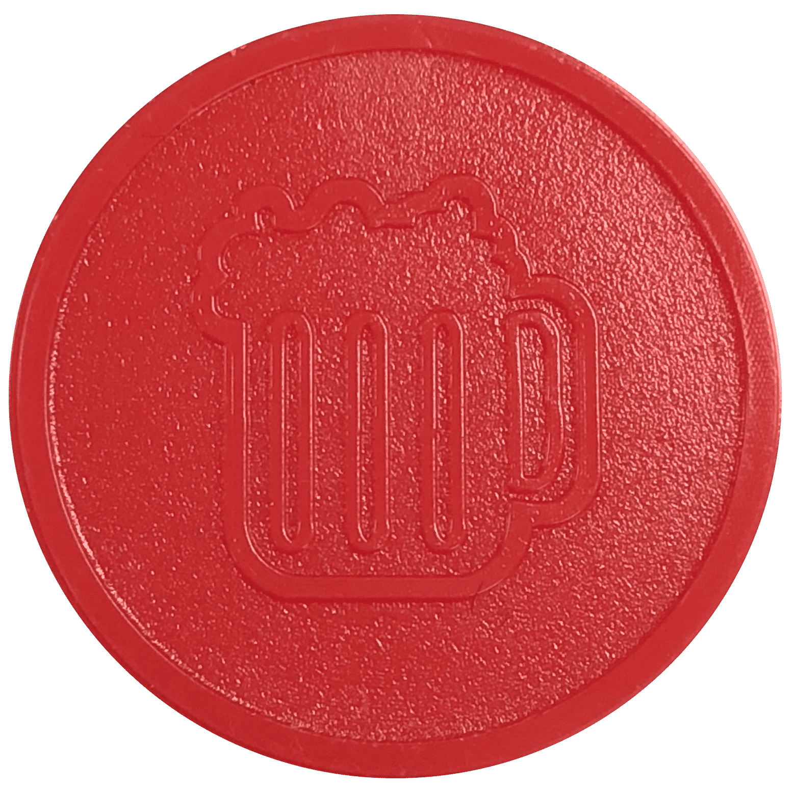 DRINK TOKENS RECYCLED PLASTIC BEER RED (100) WEDDING BAR PARTY