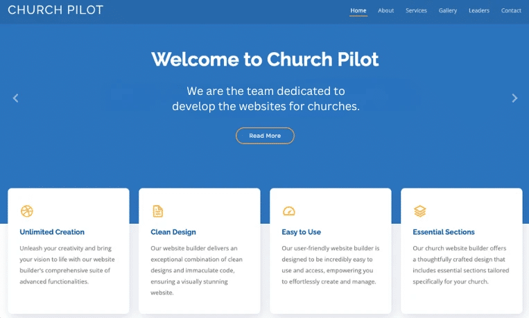 Features of ChurchPilot Site Builder
