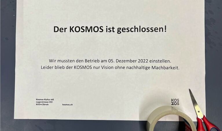 Das Kosmos ist konkurs