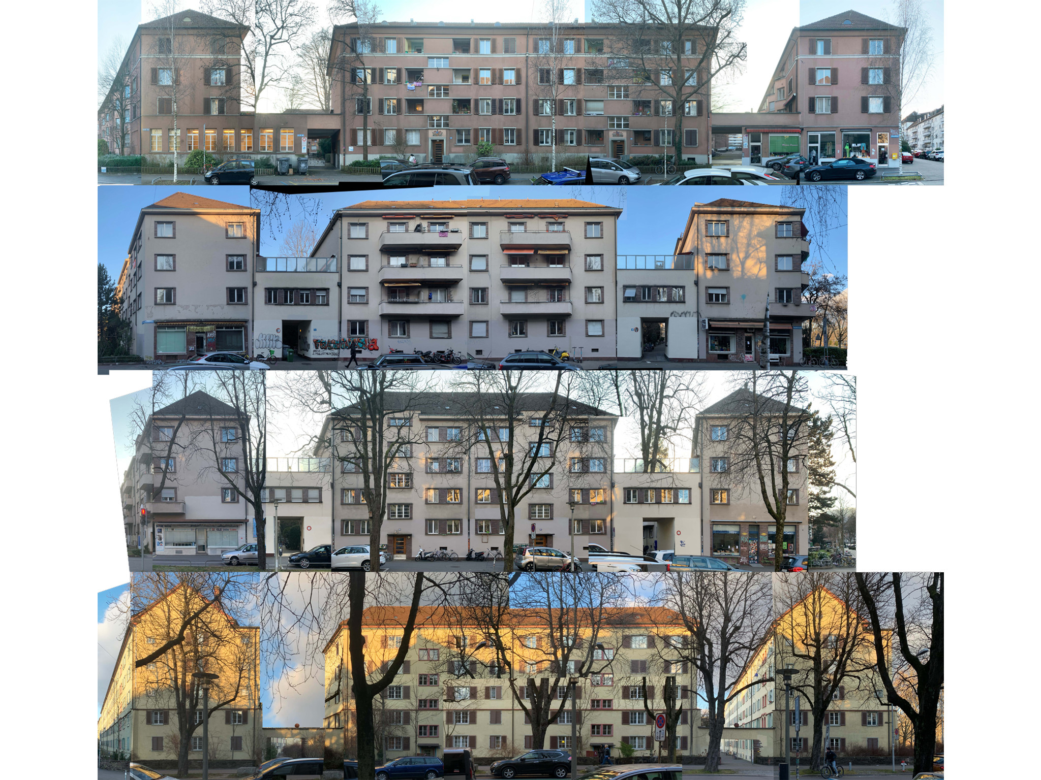 Die Fronten der Seebahnhöfe mit der verbundenen Basis. Collage: LAUS