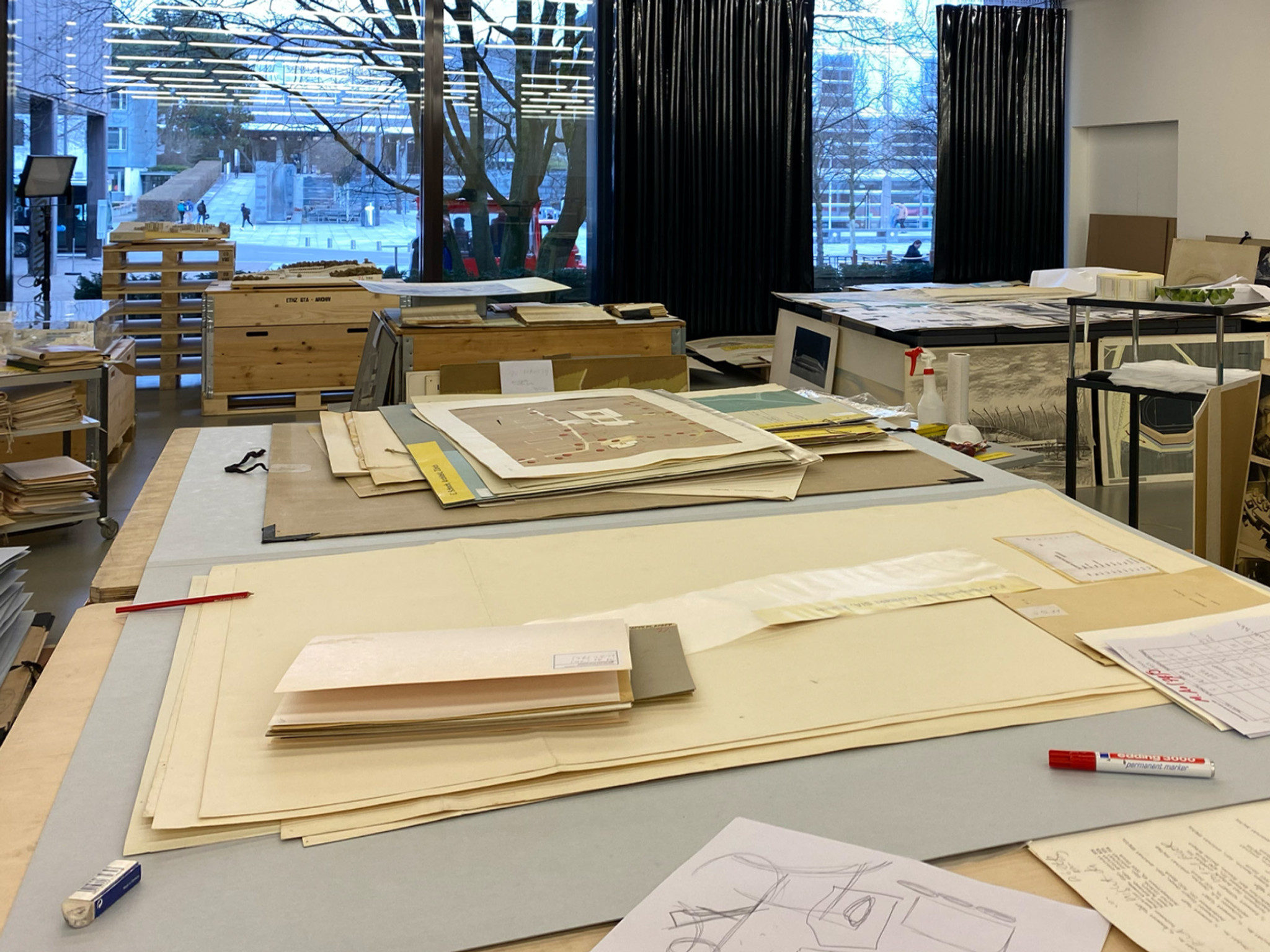 Alle Beiträge wurden gereinigt und in säurefreien Mappen abgelegt. Foto: Tamino Kuny