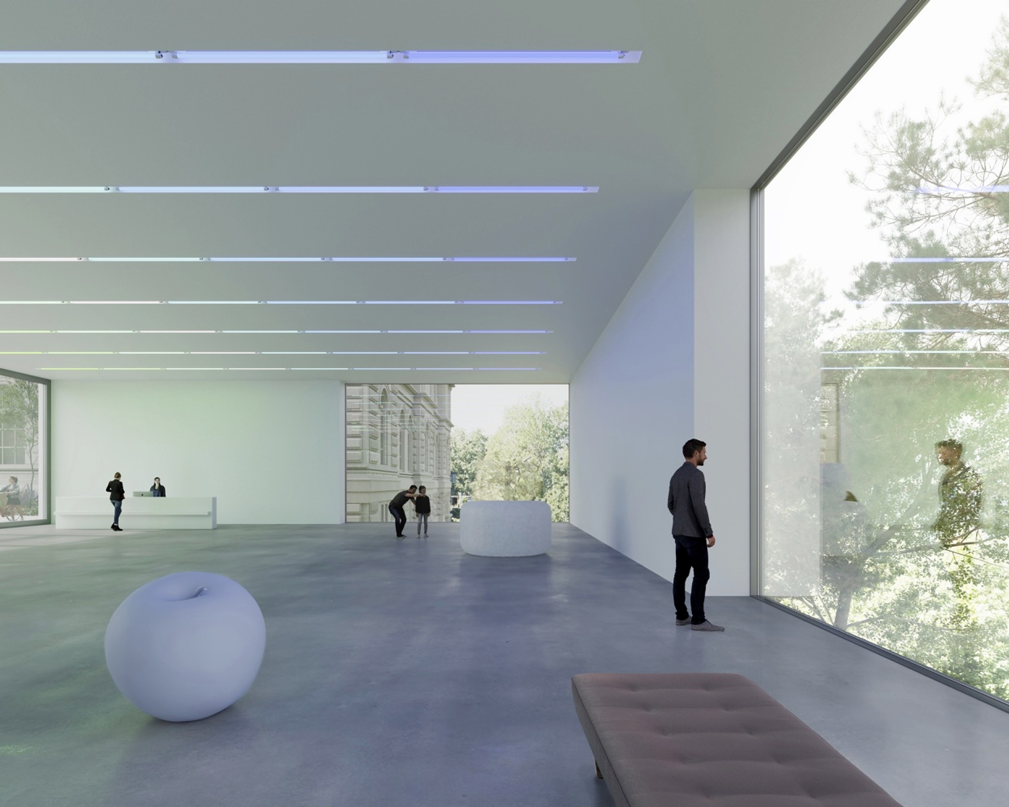 Visualisierung eines Ausstellungssaals des Siegerprojektes.