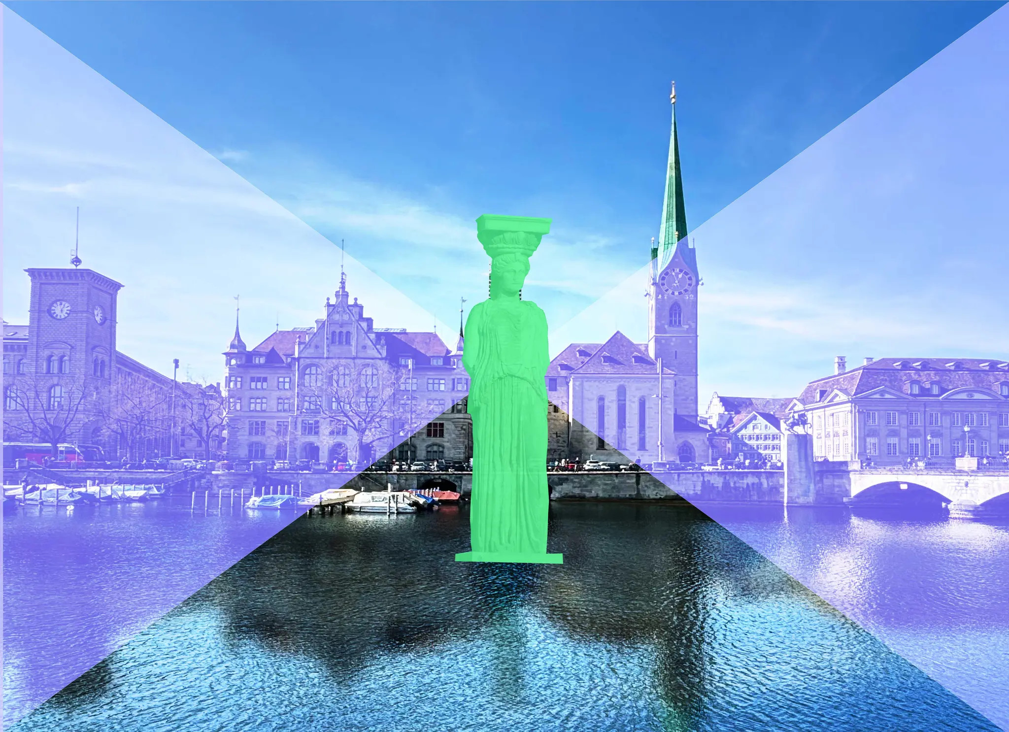Vom 20. August bis 10. Dezember 2024 steht der ehemalige Südturm des Fraumünsters wieder auf.