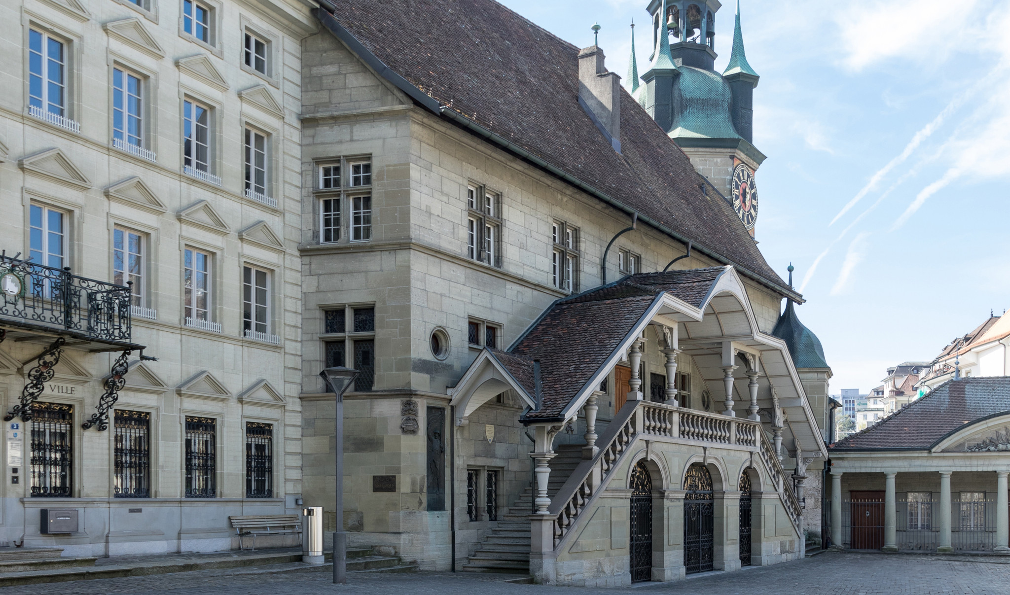 Das Rathaus Freiburg, Sitz des Grossen Rates.