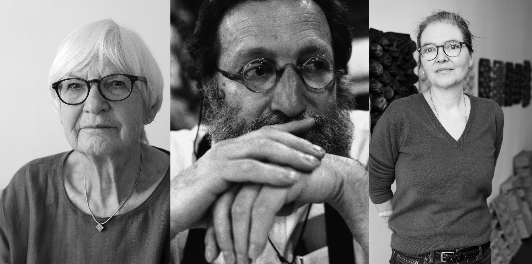 Anna Monika Jost, Bruno Monguzzi und Batia Suter. Bilder: Rudi Meyer, Melk Imboden, Dana Lixenber