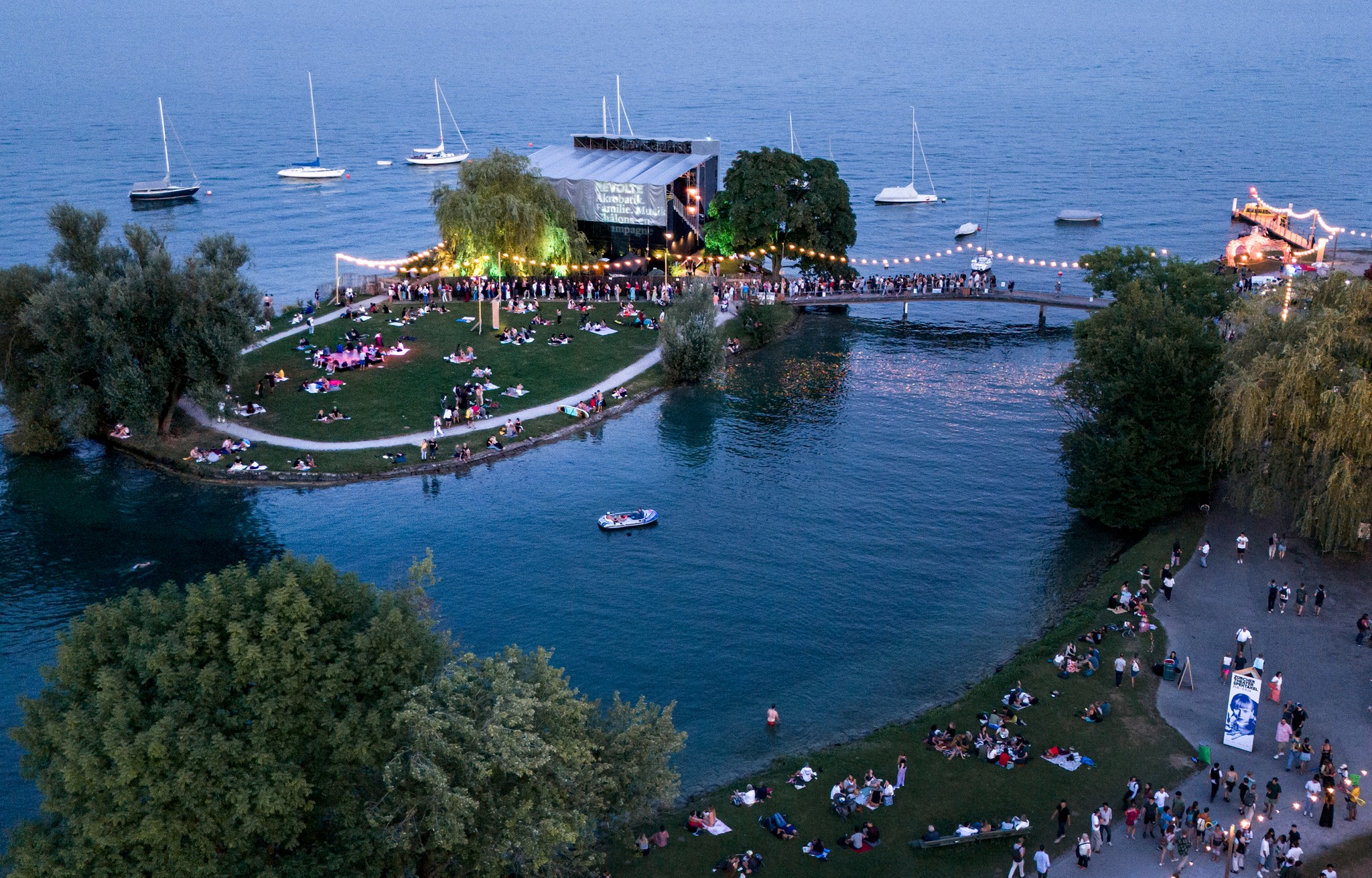 Die SAFFA-Insel von 1958 ist weiterhin ein Festort.