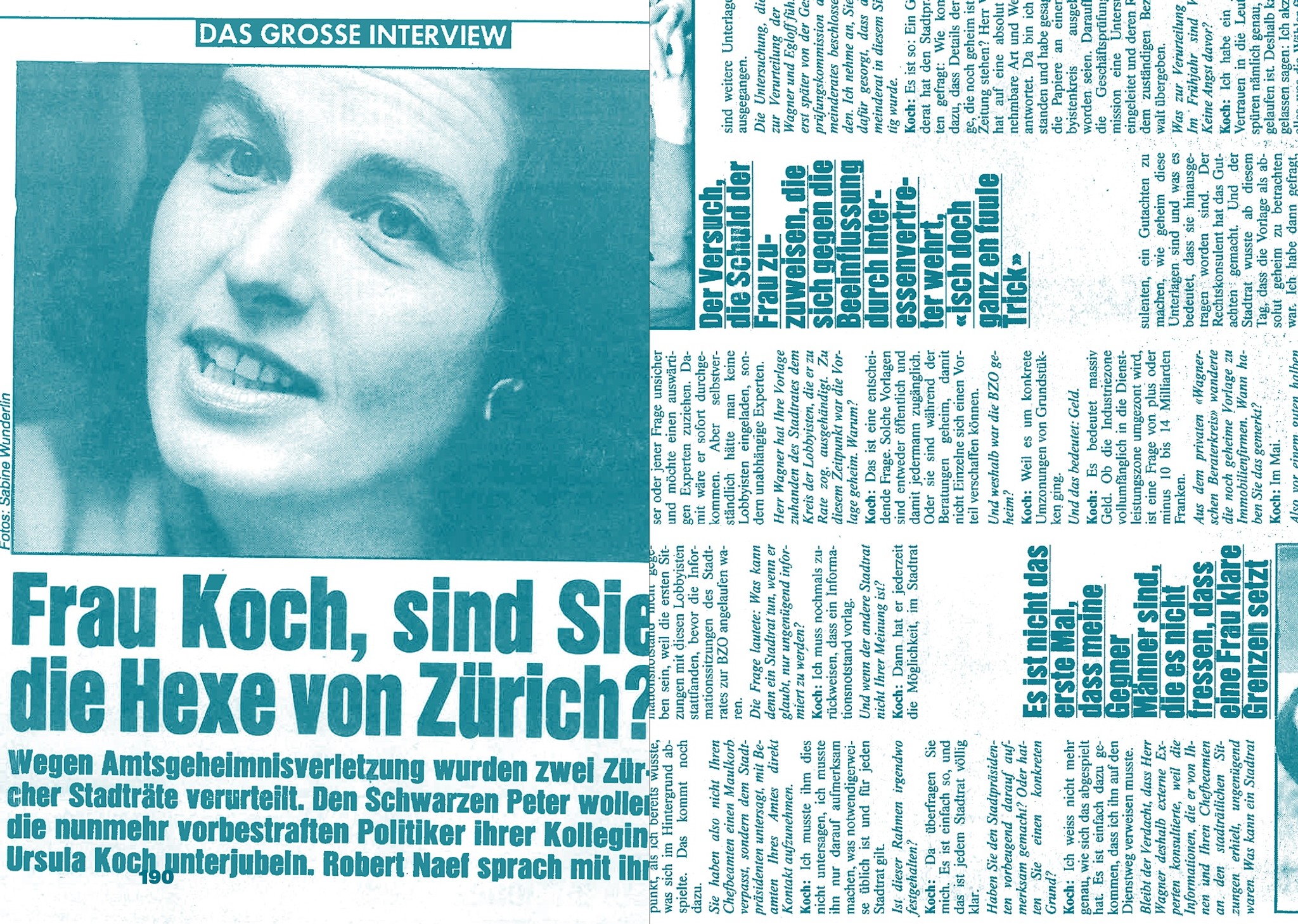 Kämpfte gegen zahlreiche Widerstände für eine lebenswerte Stadt: Ursula Koch, Zürcher Stadträtin von 1986 bis 1998