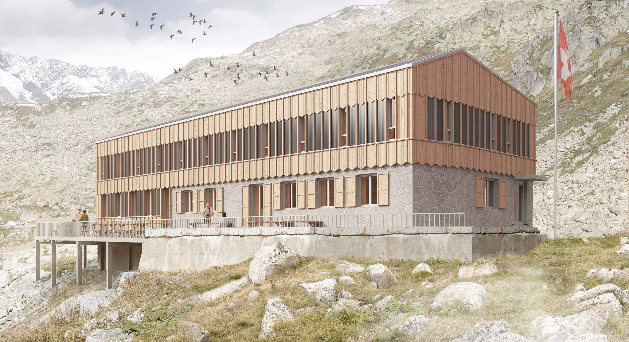 Einfachheit in den Bergen: ausgewähltes Projekt für die Bergseehütte