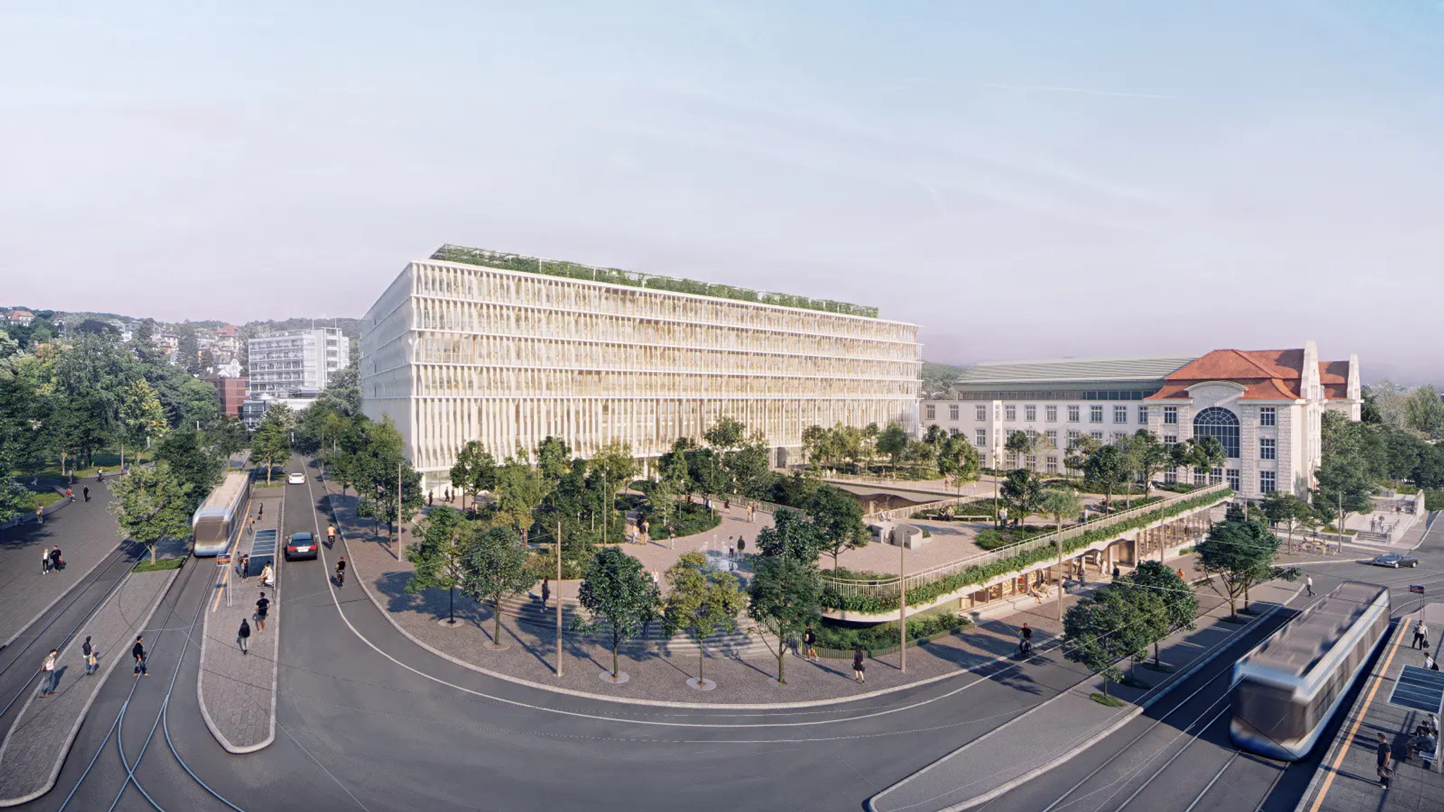 So soll das neue Universitätsgebäude an der Ecke Gloria-/Rämistrasse ab 2030 aussehen.