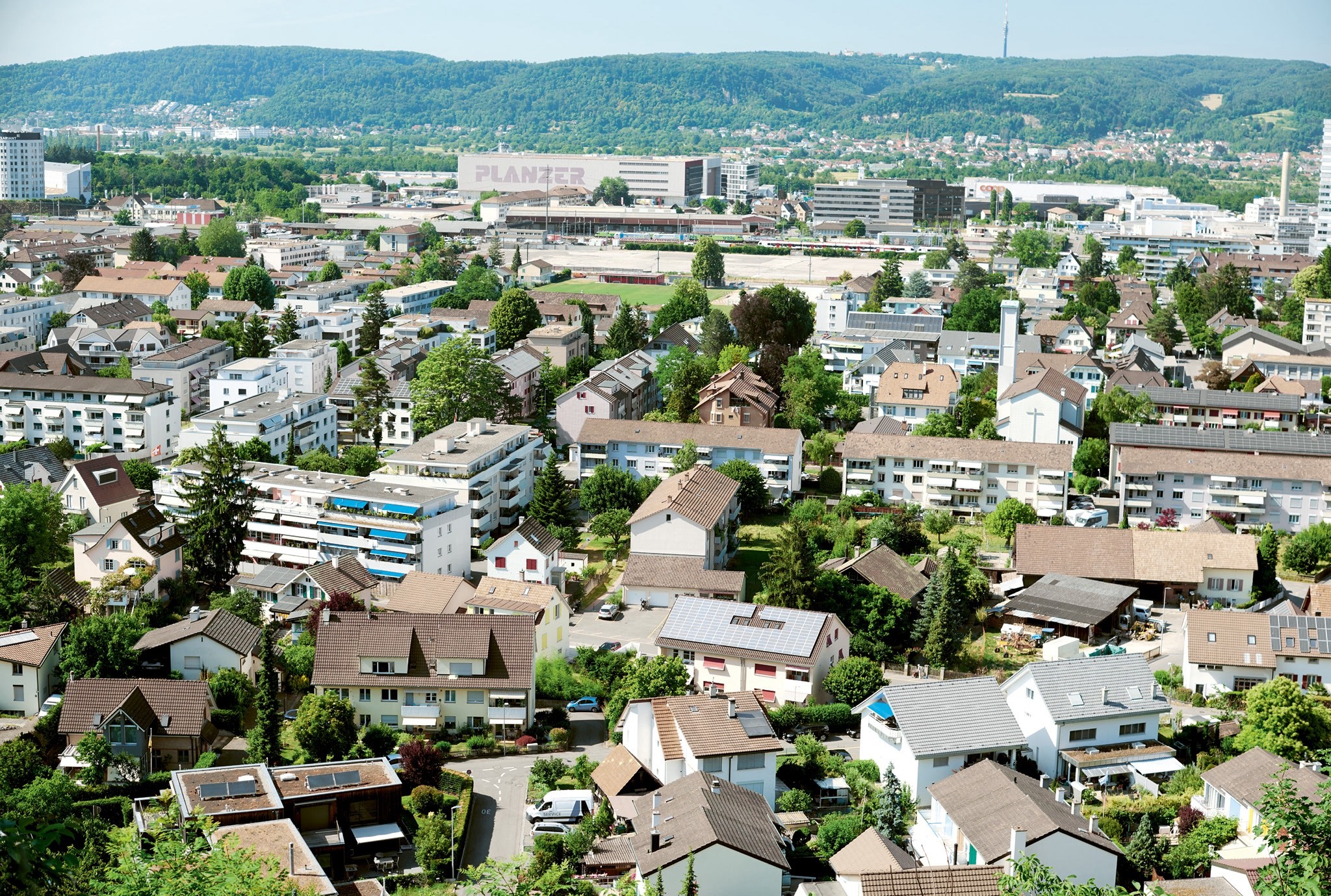 Blick vom Hagenbächli auf Pratteln