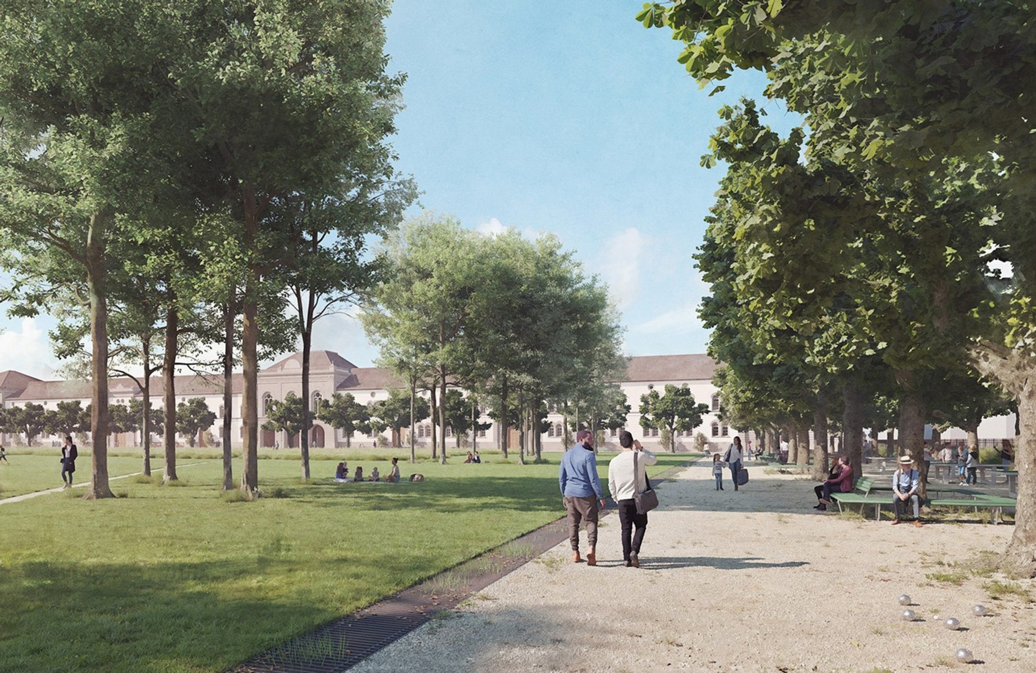 Kastanienallee mit neuen Baumgruppen