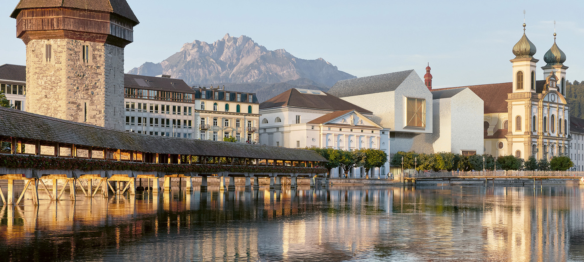 Mit diesem Bild kommunizierte die Stadt Luzern den Wettbewerbsentscheid. (Visualisierung: Ilg Santer Architekten)