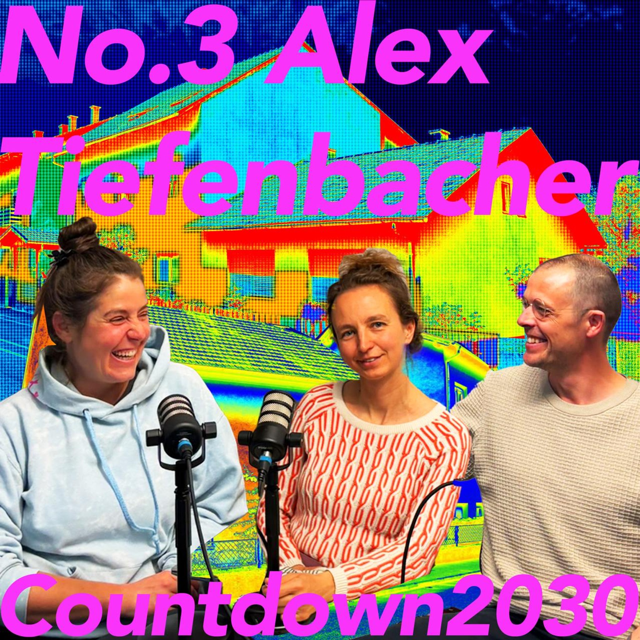 Alex Tiefenbacher im Gespräch mit Sarah Barth und Palle Petersen von ‹Countdown 2030›. (Collage: Allegra Stucki)