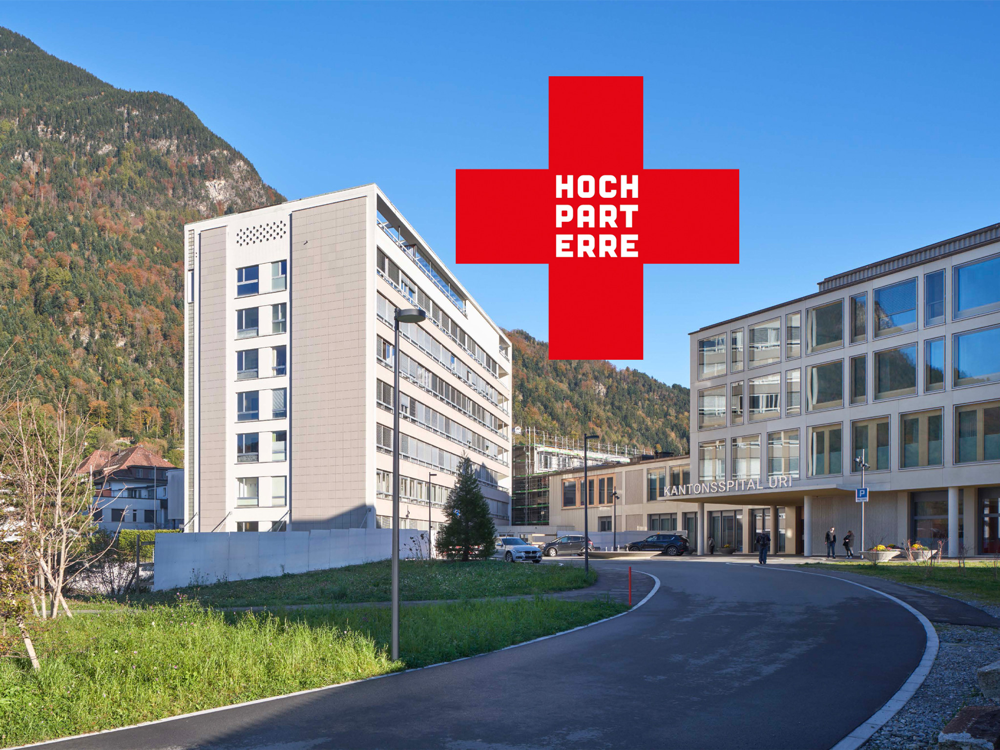 Die ‹IG Spitalbaute 1963› will erwirken, dass eine Nachnutzung des alten Spitals (links im Bild) geprüft wird. Foto: ‹IG Spitalbaute›