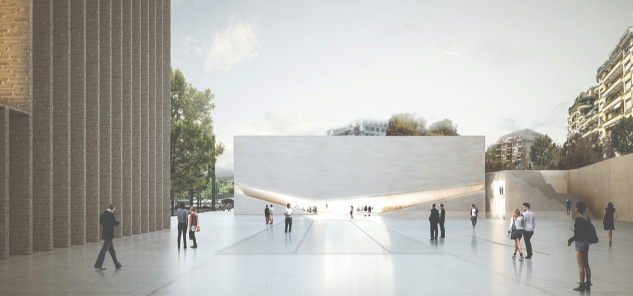 Aussenbild des neuen Museums von Aires Mateus (links das Projekt von Barozzi/Veiga aus der ersten Phase)