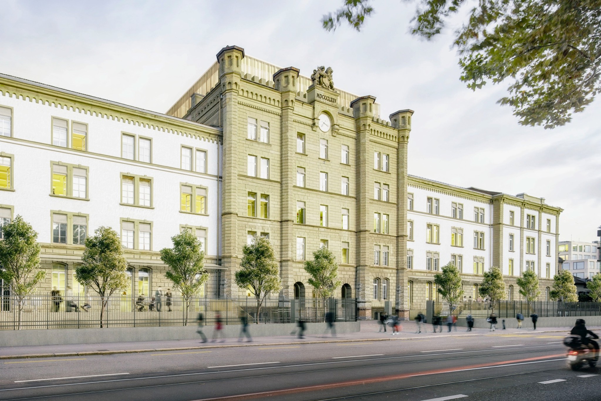 Spillmann Echsle setzen den Türmen der Militärkaserne einen Turm auf.