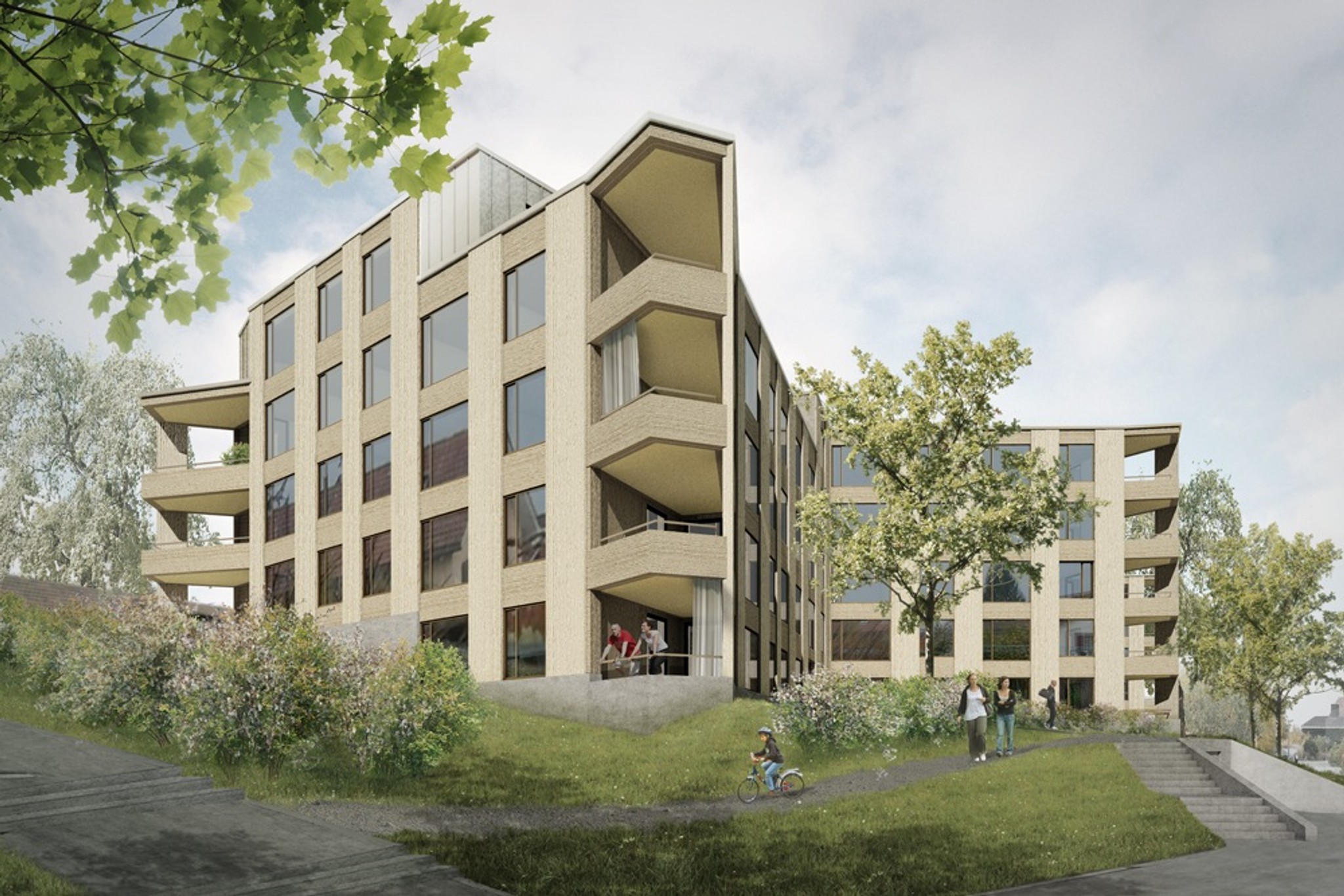 Visualisierung der Siedlung von der Strasse
