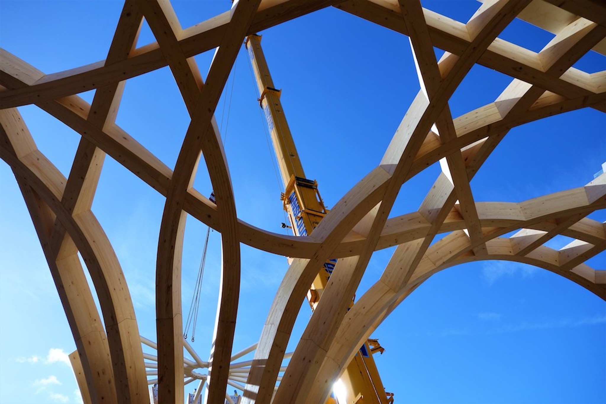 Die Cambridge Mosque von Marks Barfield Architects im Bau.