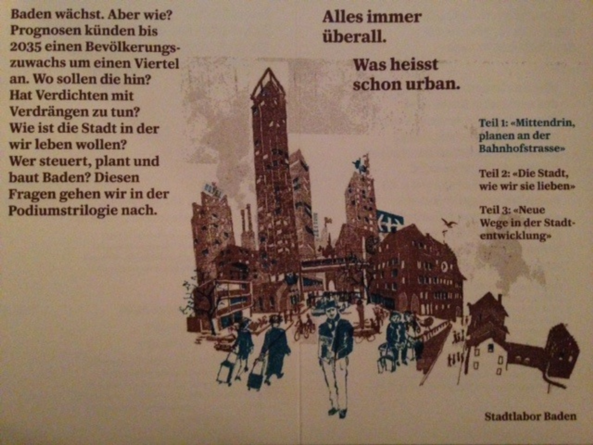 Flyer zu «Baden wächst. Alles immer überall. Was heisst schon urban»
