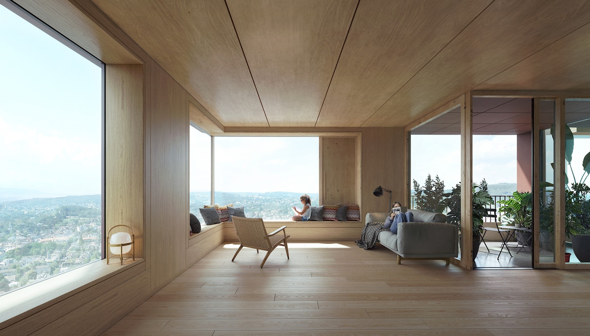 Auch der Innenausbau des geplanten Hochhauses in Winterthur wird in Holz ausgeführt.