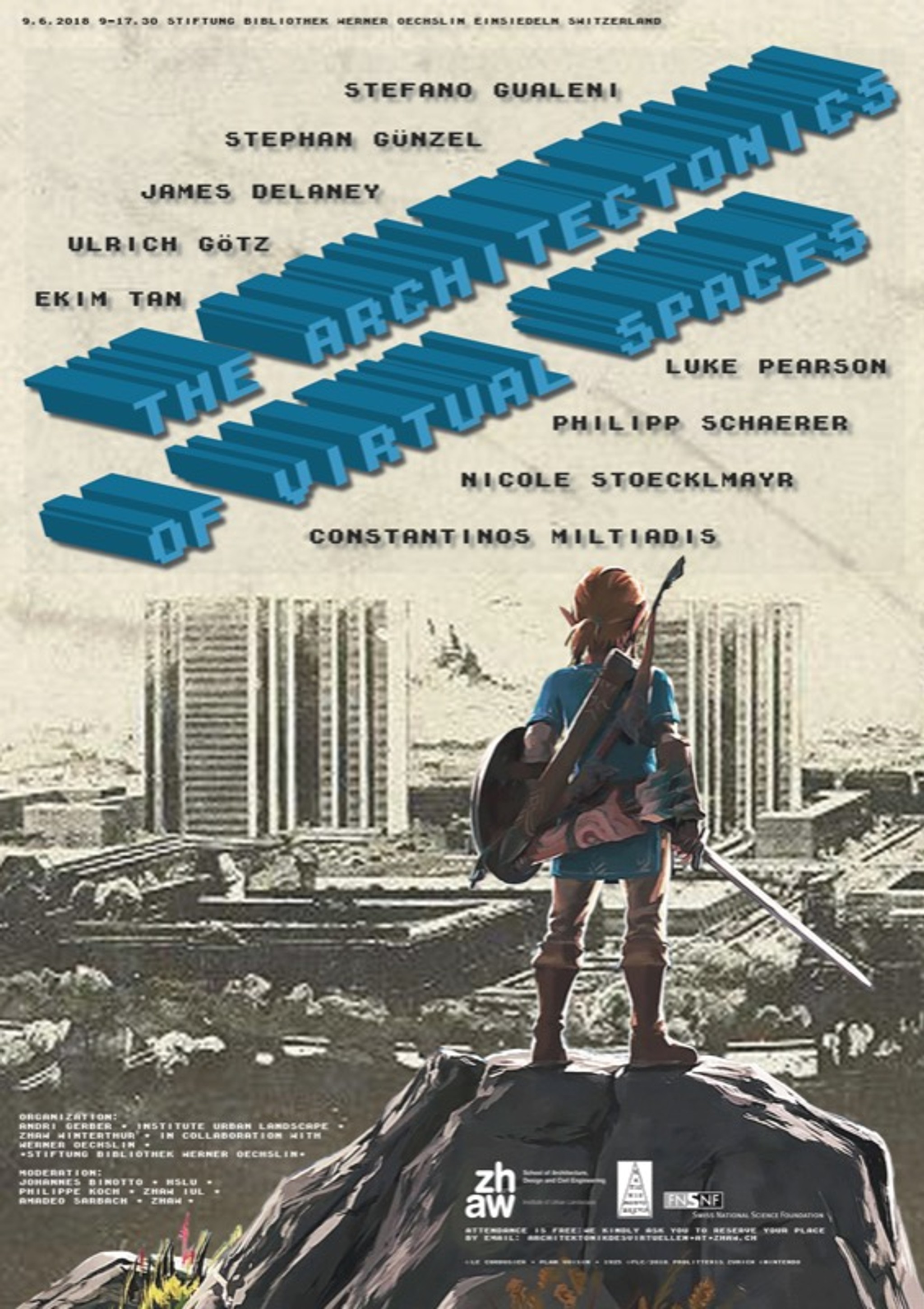 Einladungsflyer von «The architectonics of virtual spaces»