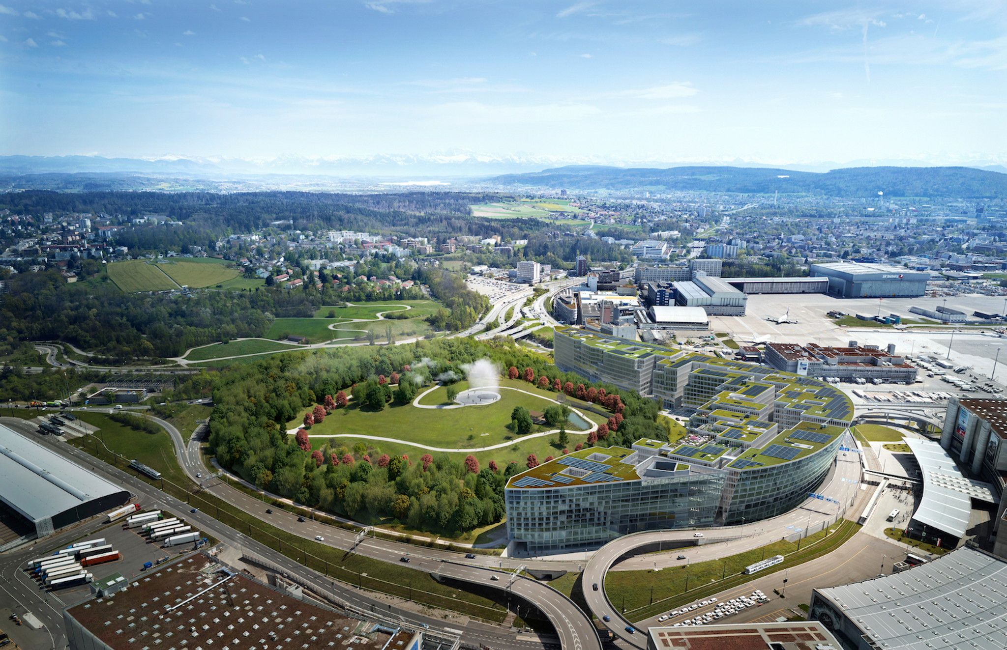 The Circle mit Park (Rendering)
